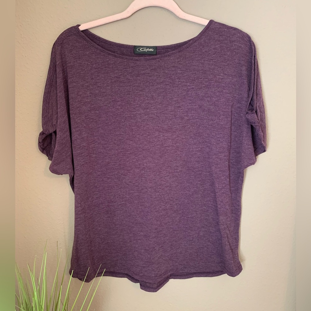 Colette purple short sleeve shirt. Size M.